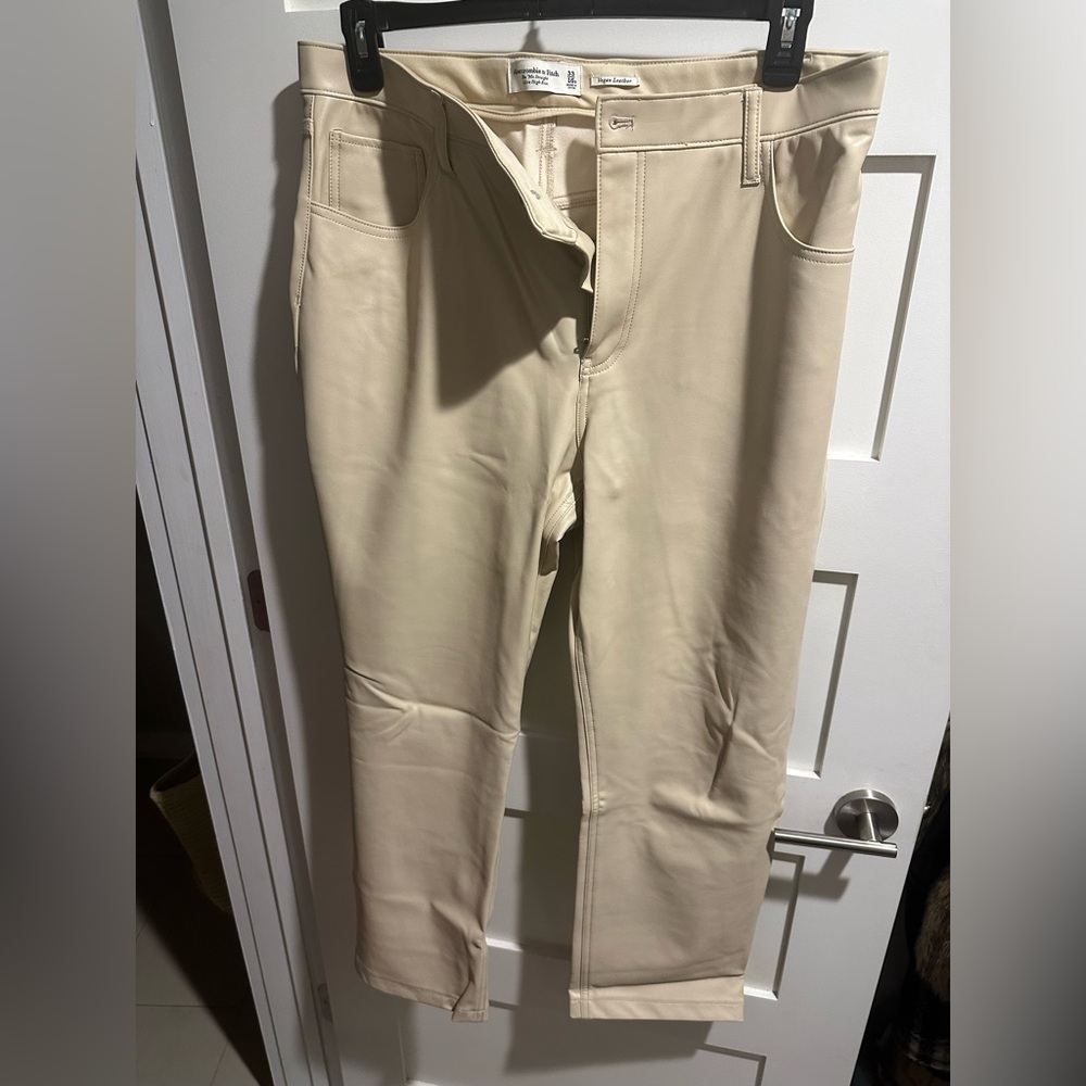 Abercrombie cream leather pants